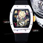 Richard Mille RM 88 Smiley White Ceramic Case Black Velcro Strap Swiss Replica Watch
